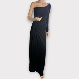 Rachel Pally BLACK Ruched  Pleated Bodycon Gown Size Medium‎